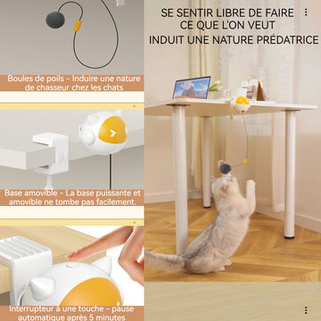 Jouet interactif pour chat 7,1x 8,2cm 5 minutes pause automatique après jouet automatique pour chat boule levage intelligente chats